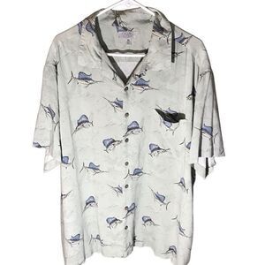 Ocean Coast men’s size 3XL green button down shirt river lodge fishing